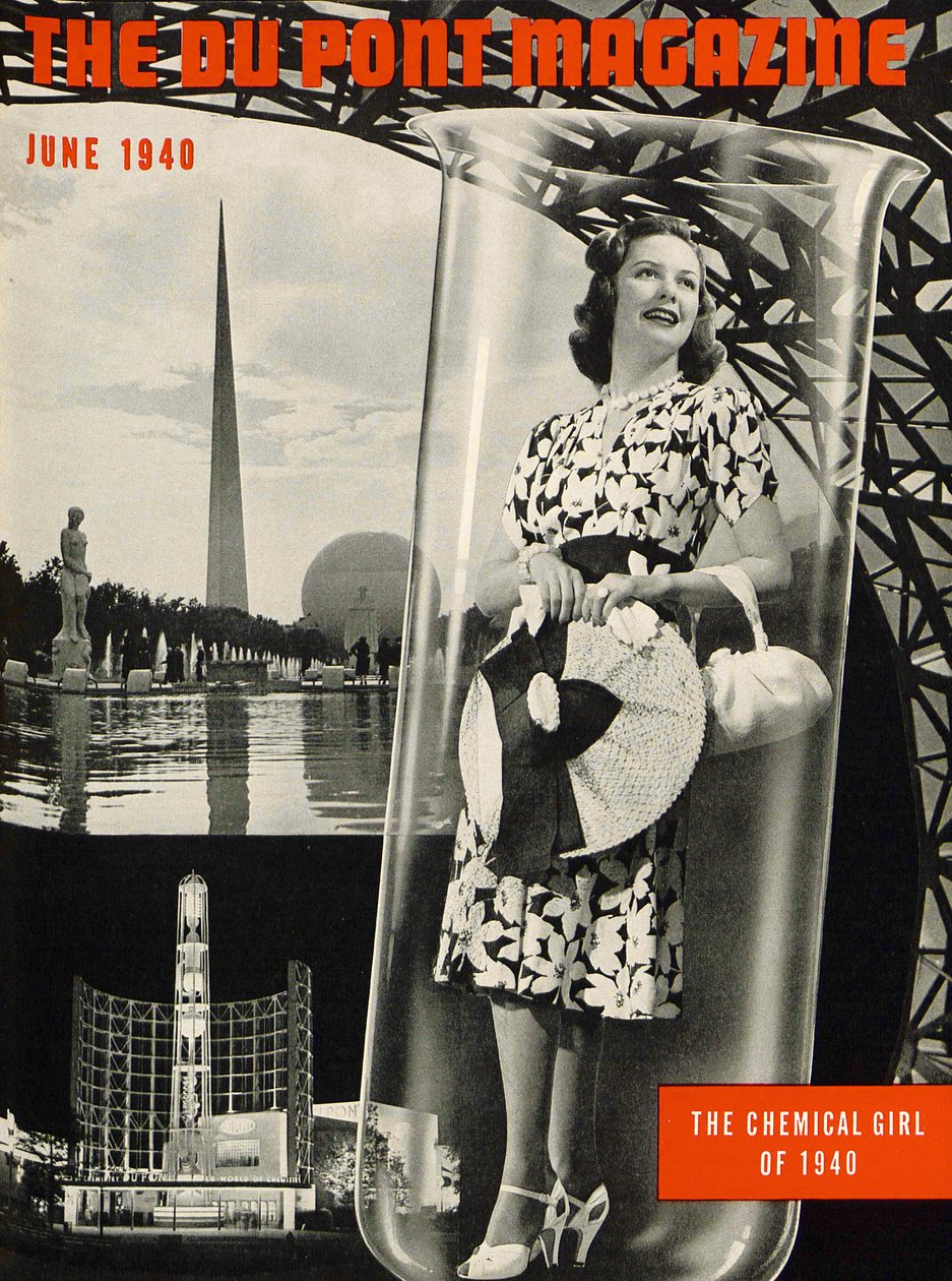 La ragazza chimica, copertina della rivista DuPont, giugno 1940 da American School
