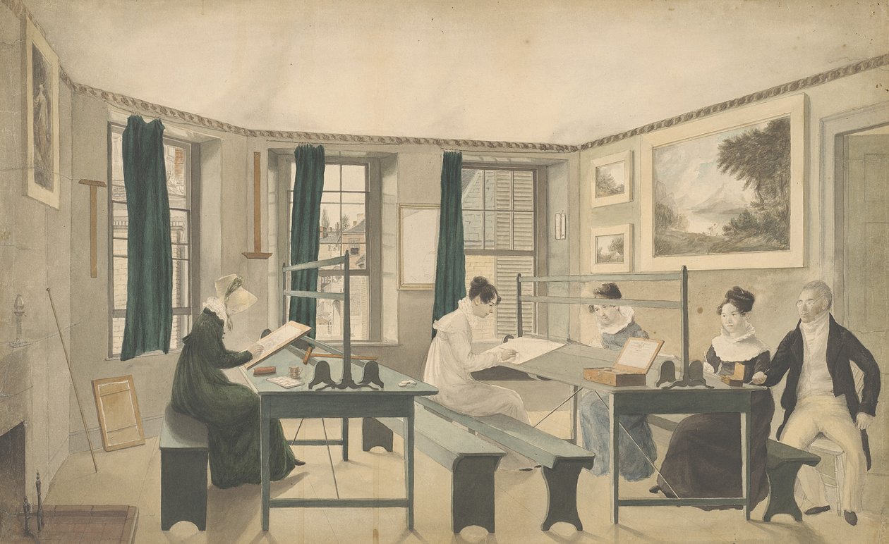 La classe di disegno, 1810-13 da American School