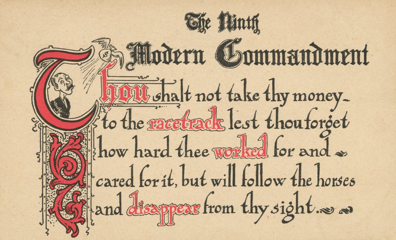 Il nono comandamento moderno (litografia a colori) da American School