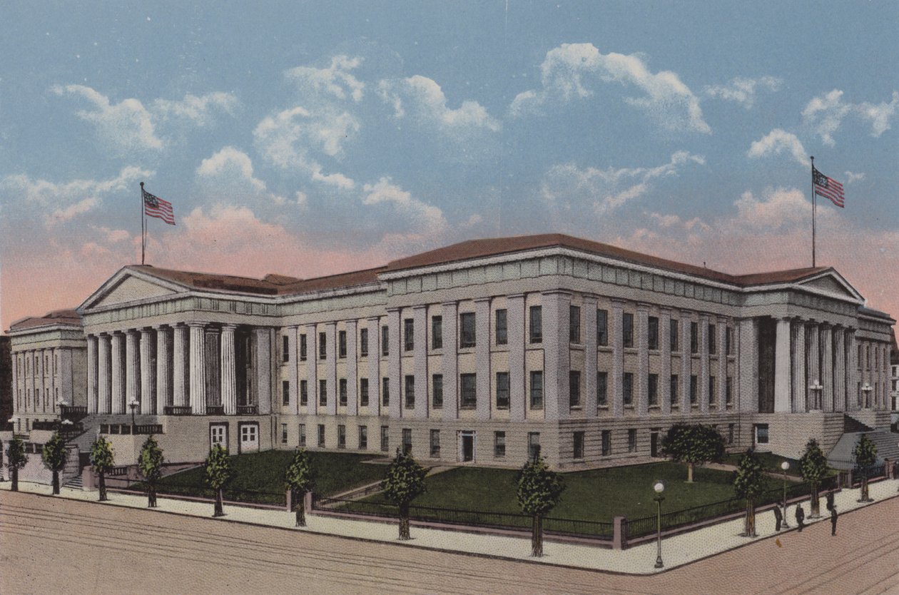 Ufficio Brevetti, Washington DC (litografia a colori) da American School