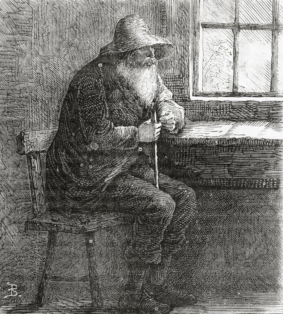 Il Patriarca, illustrazione per una storia, Una Comunità di Reietti, da Appletons Journal, 23 marzo 1872 da American School