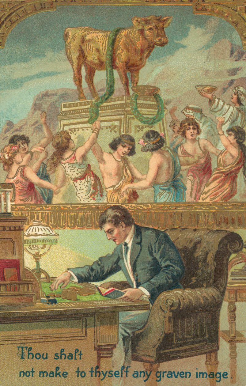 I dieci comandamenti: Non ti farai nessuna immagine incisa (litografia a colori) da American School