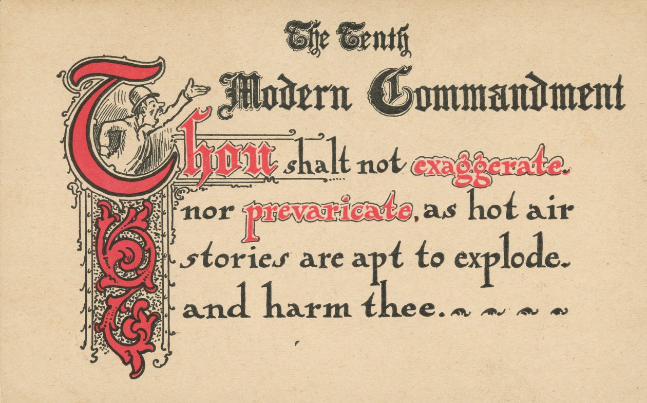 Il decimo comandamento moderno (litografia a colori) da American School