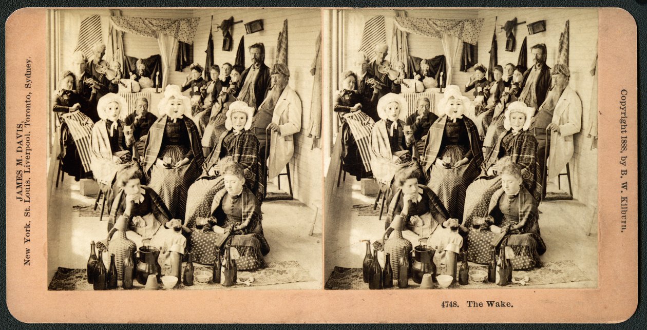 La veglia, c.1890 (stereografia) da American School