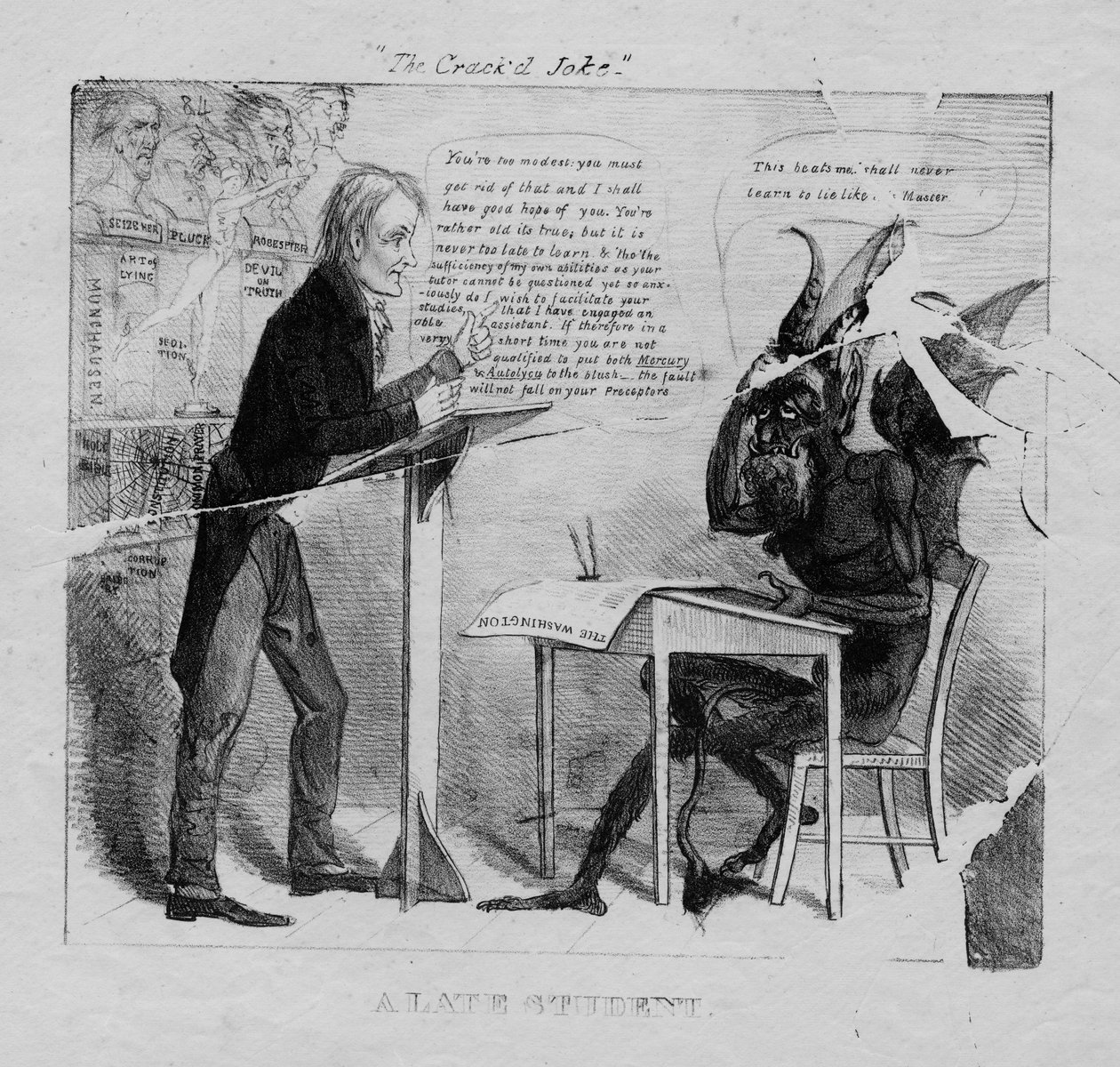 La battuta incrinata: uno studente recente, 1827 da American School