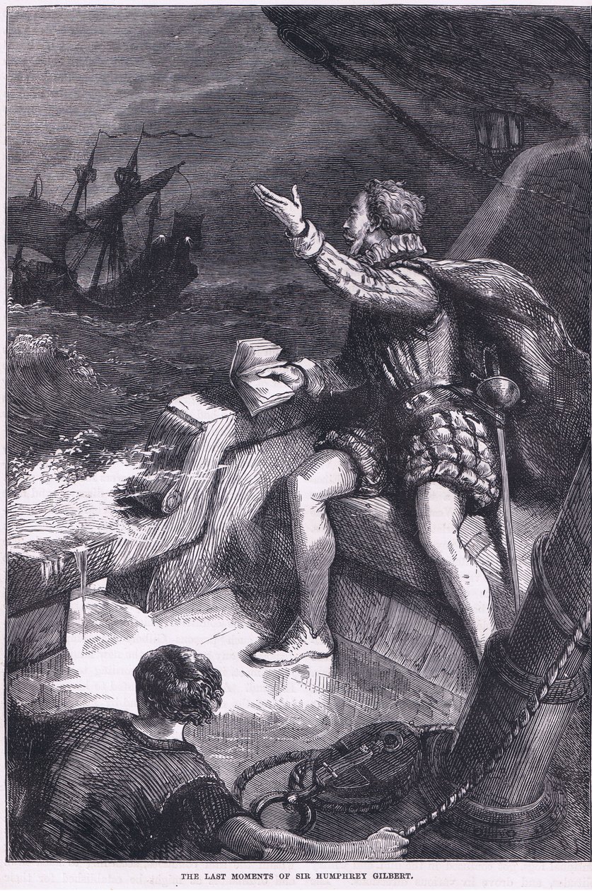 Gli ultimi momenti di Sir Humphrey Gilbert, illustrazione da Cassell