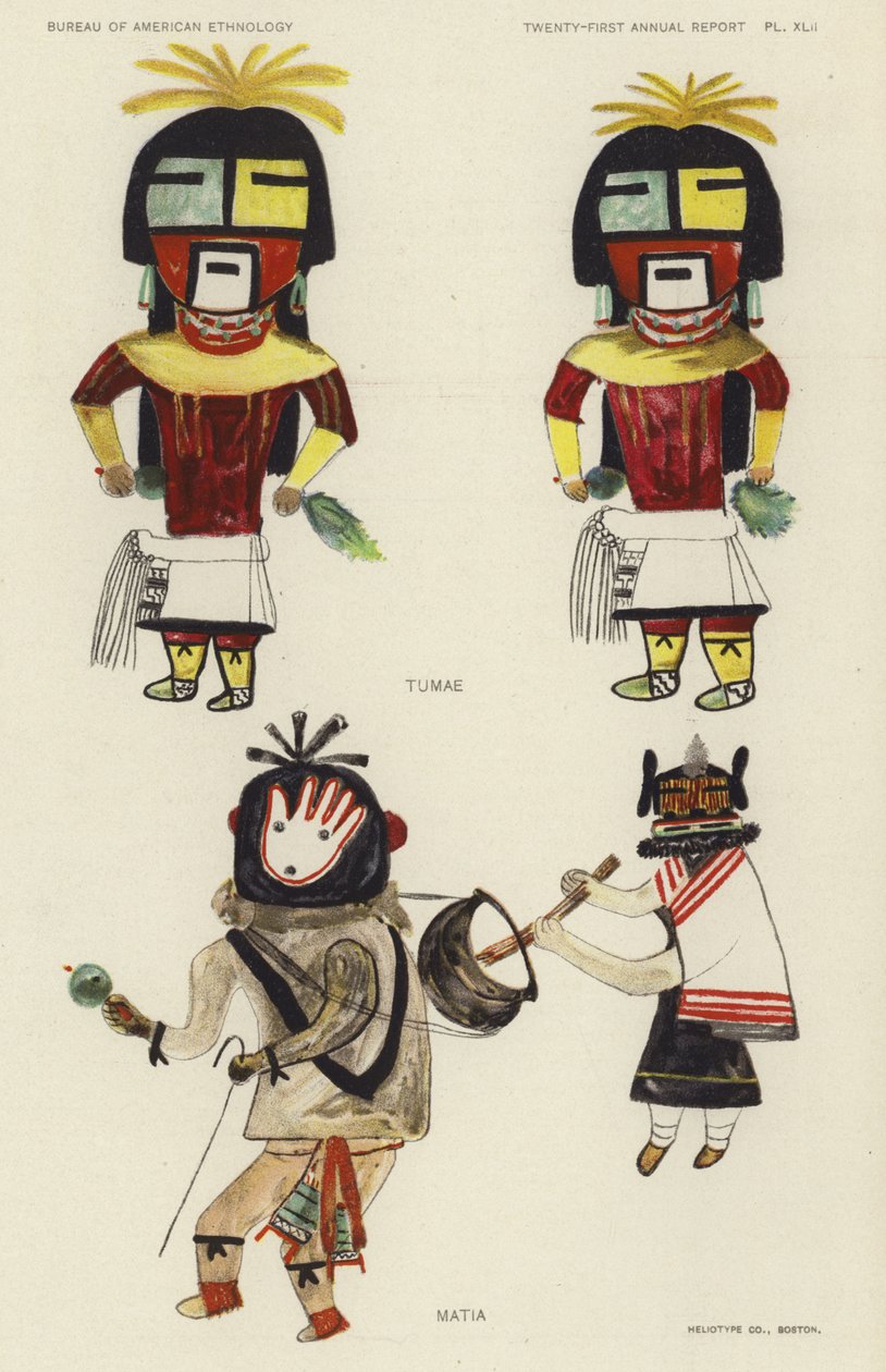 Tumae, Matia (litografia a colori) da American School