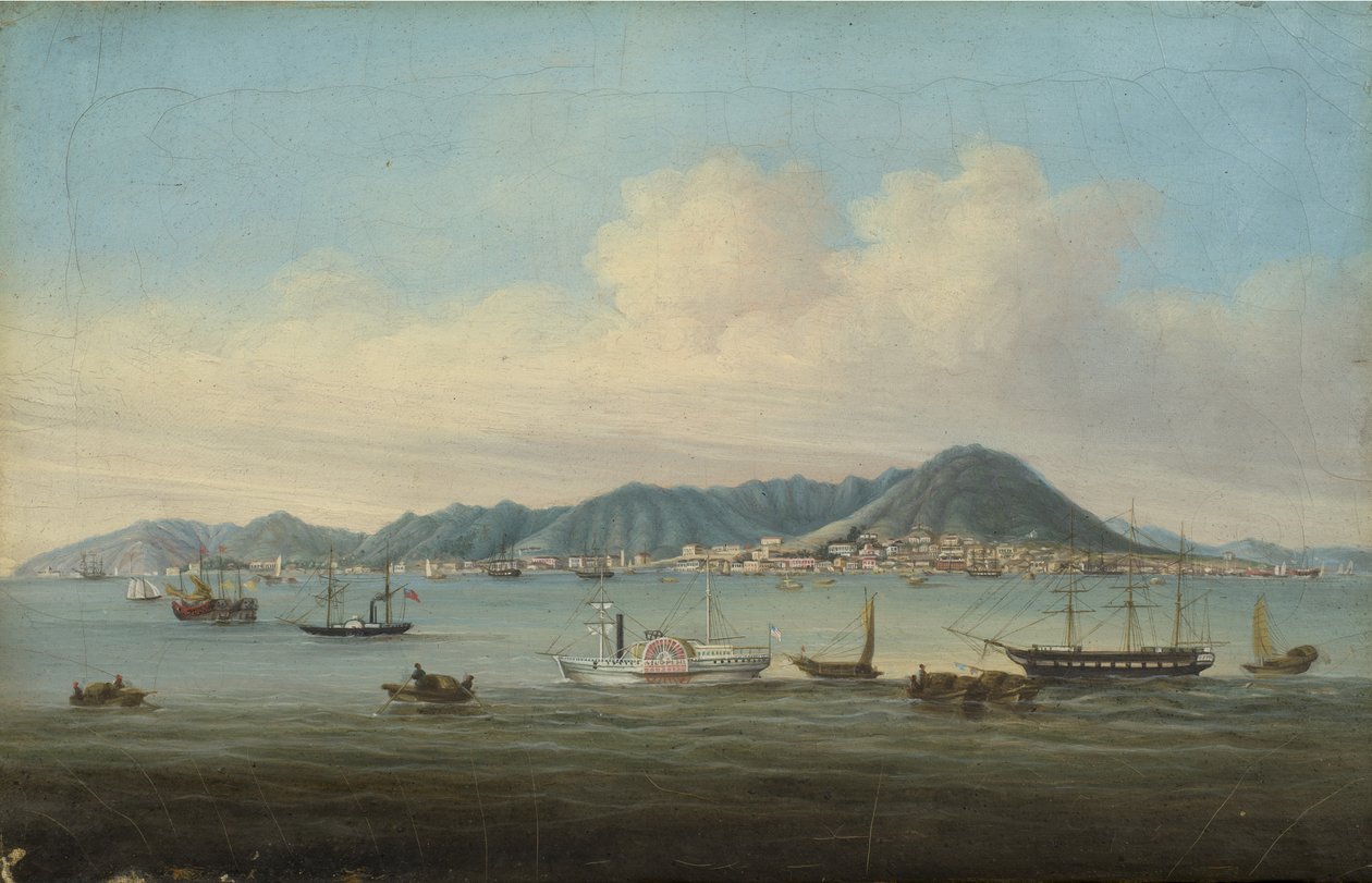 Veduta di Hong Kong, 1850 da American School