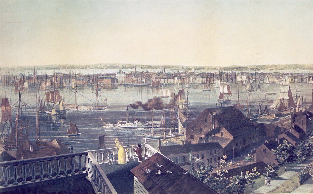 Veduta di Manhattan da Brooklyn, 1837 da American School