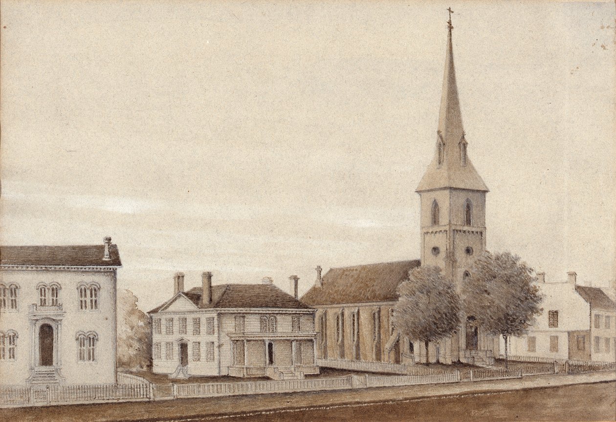 Veduta di Petersburg, Virginia (acquerello su carta) da American School