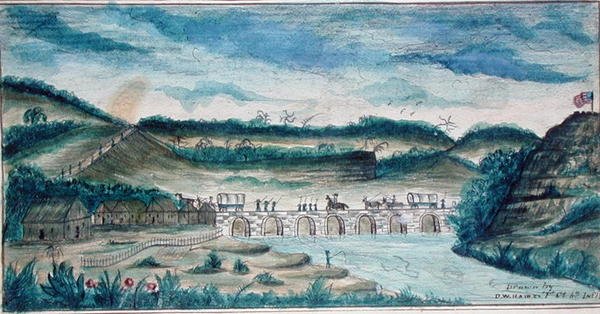 Veduta del Ponte Nazionale a Santa Fe, Messico da American School