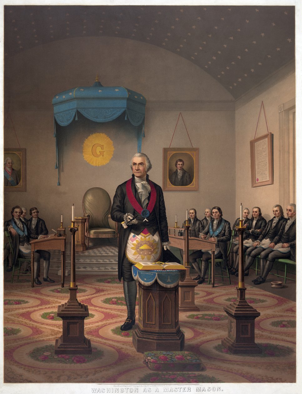 Washington come Maestro Massone, pub. 1870 da American School