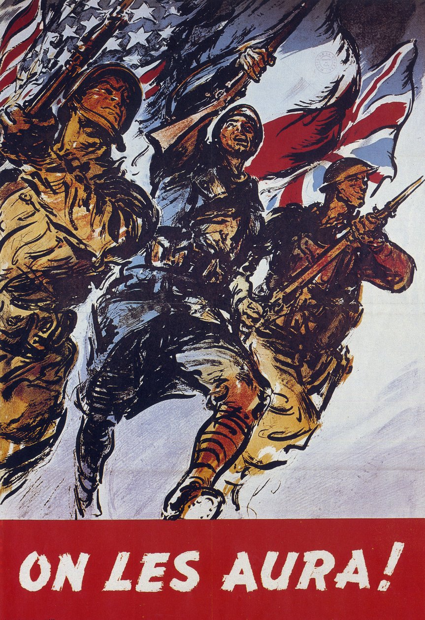 Li prenderemo! 1944 manifesto di propaganda americana trasmesso dopo lo sbarco del 1944 da American School