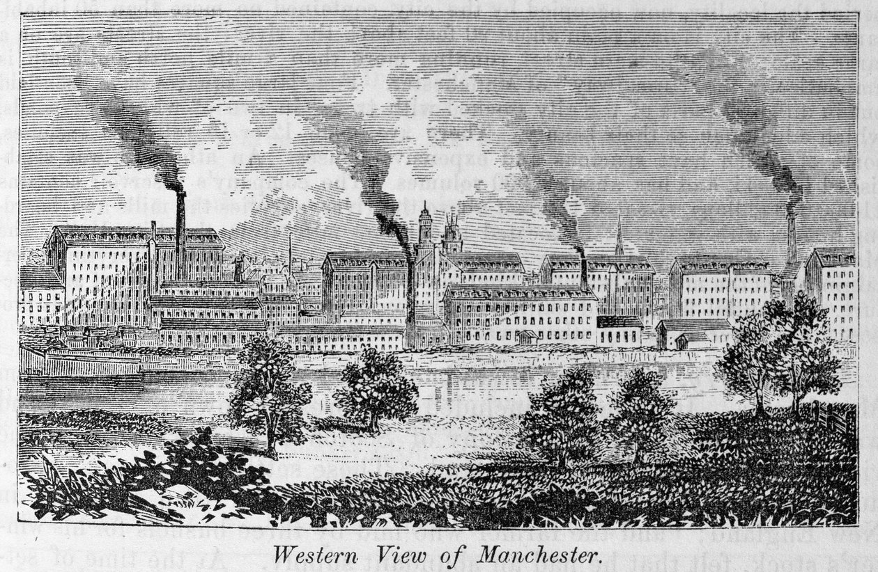 Vista occidentale di Manchester, da 