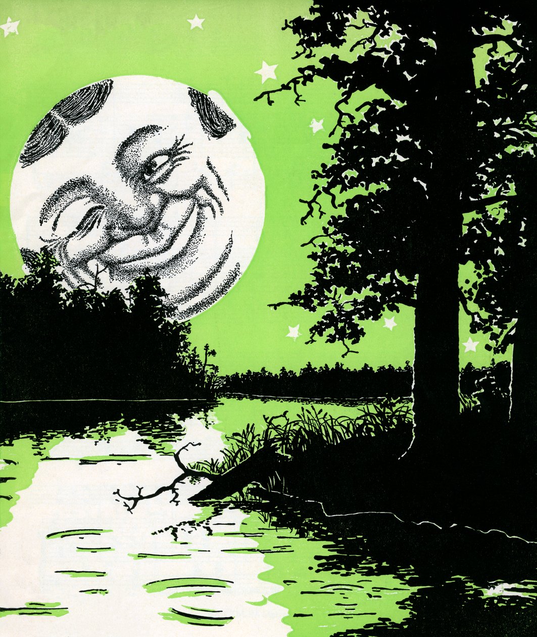 Uomo nella luna che fa l