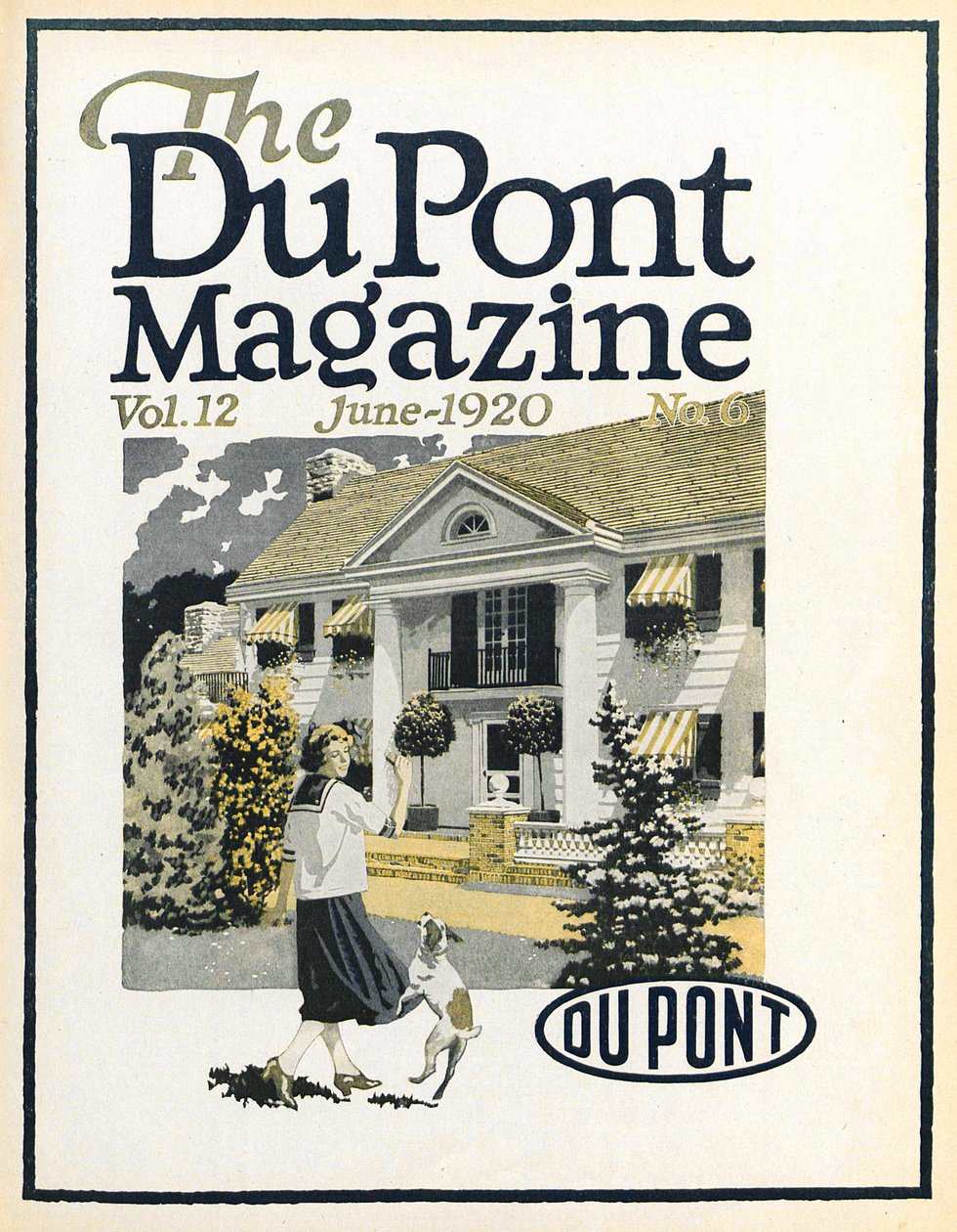 Donna e cane, copertina della rivista DuPont, giugno 1920 da American School