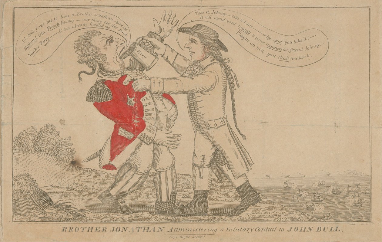 Fratello Jonathan somministra un Cordiale Salutare a John Bull da Amos Doolittle