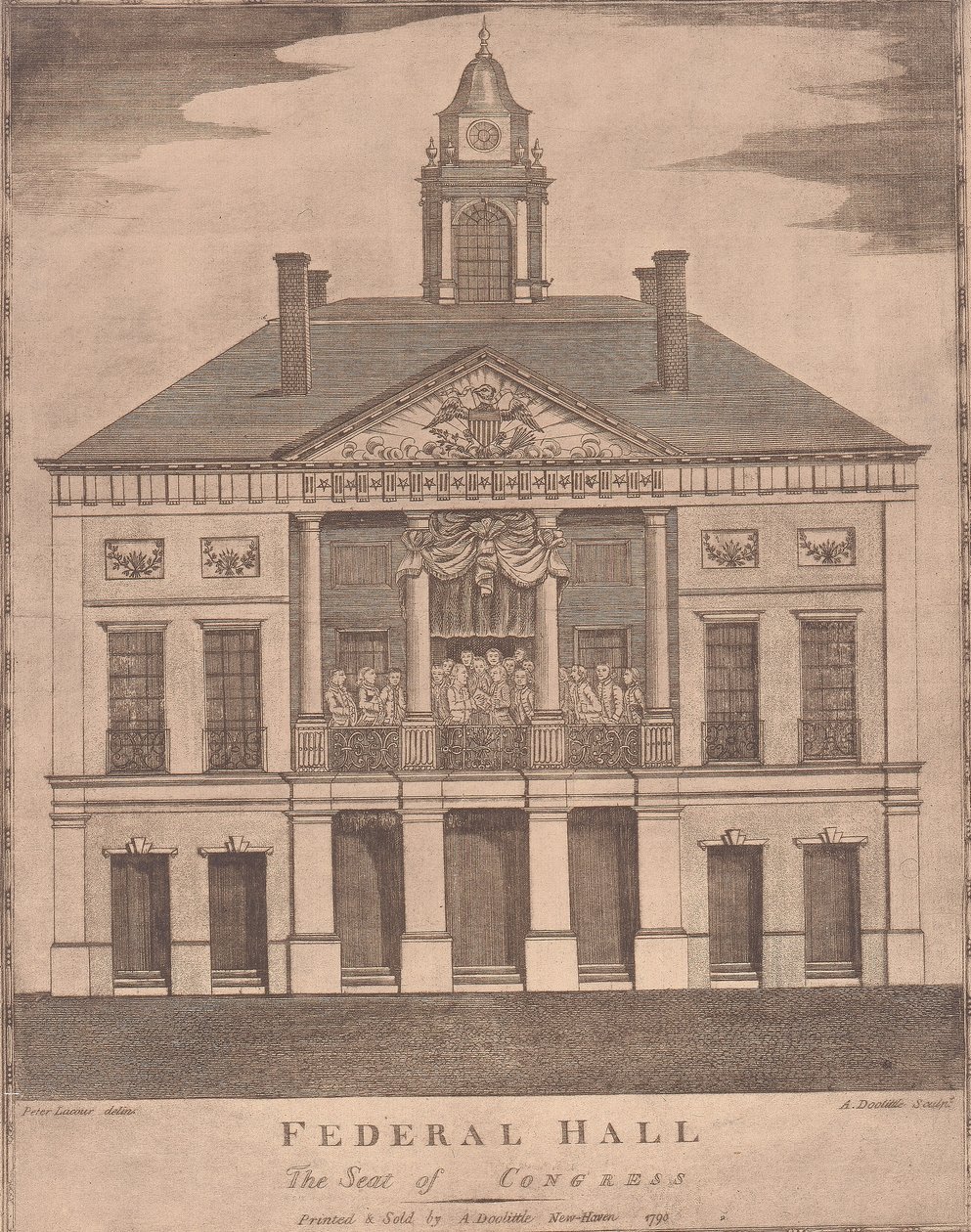 Federal Hall, la sede del Congresso da Amos Doolittle