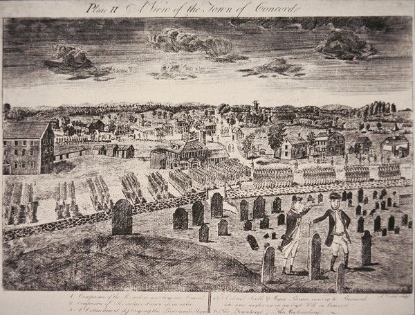 Vista della città di Concord da Amos Doolittle