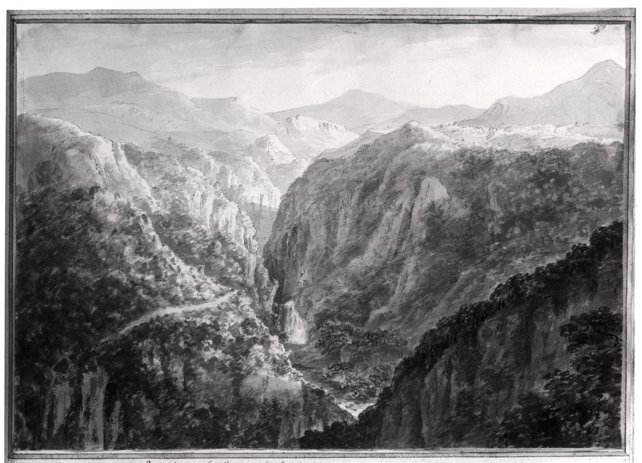 Scena dalla locanda al Ponte del Diavolo con la caduta del Rhydal, da 