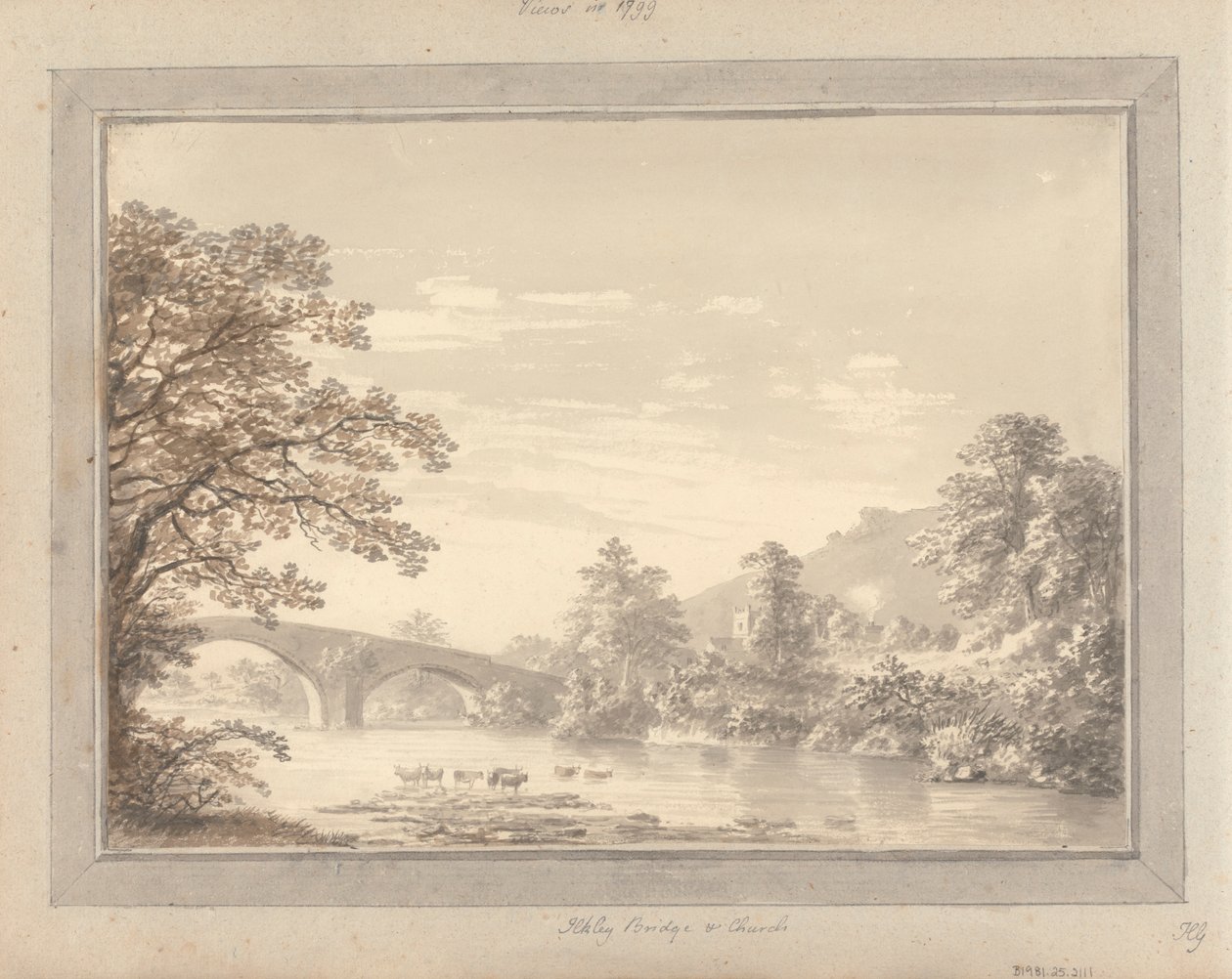 Vedute in Inghilterra, Scozia e Galles: Ponte e chiesa di Ilkley da Amos Green