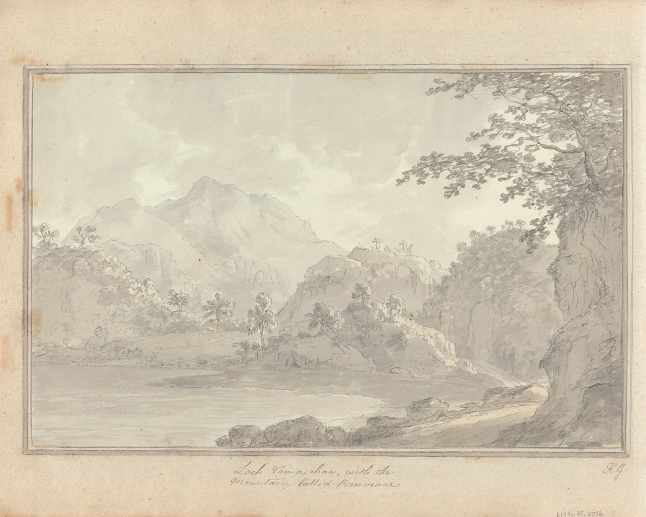Vedute in Inghilterra, Scozia e Galles: Tour in Scozia; Loch van-a-char, con la montagna chiamata Benvenue da Amos Green