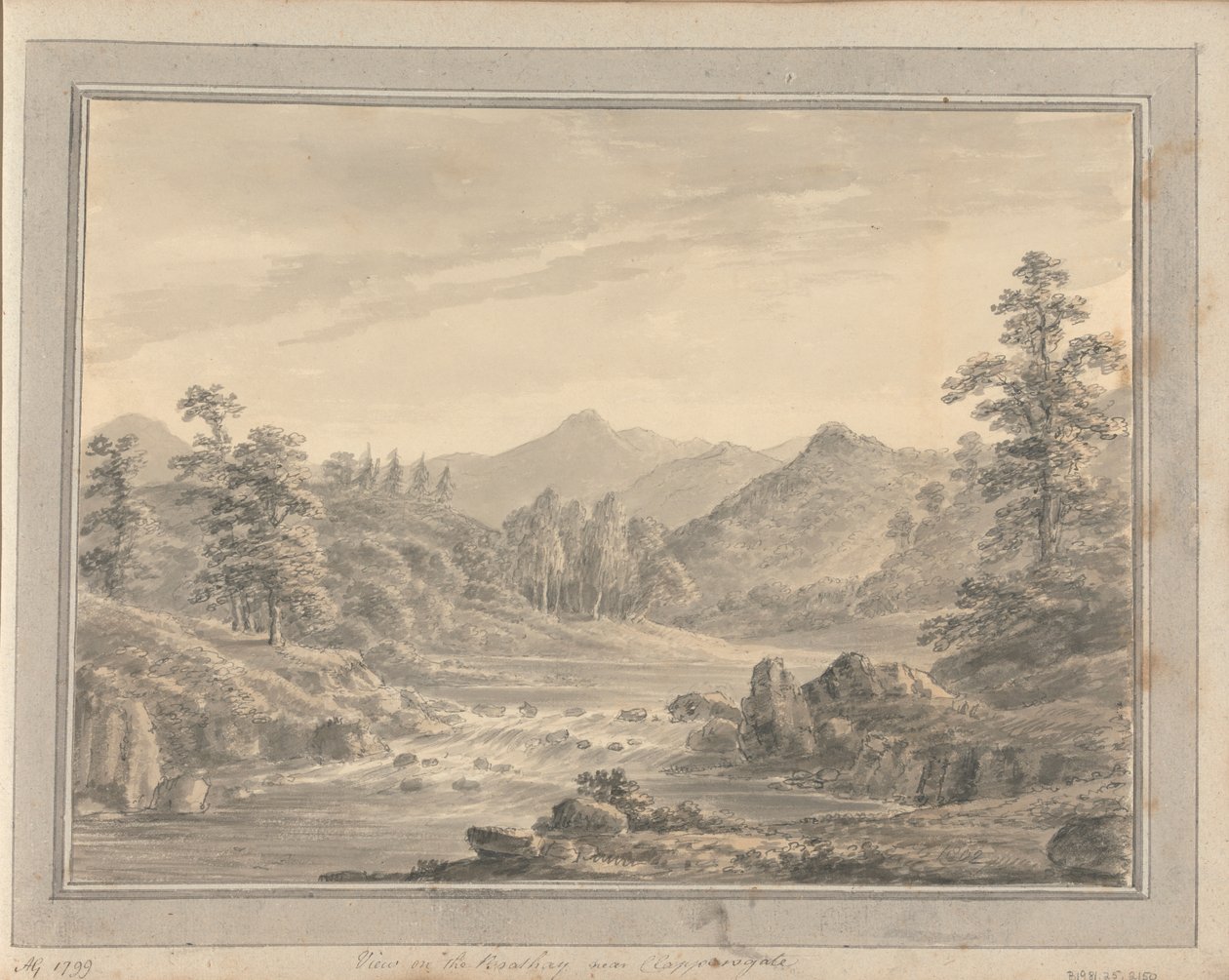 Vedute in Inghilterra, Scozia e Galles: Vista sul Brathay vicino a Clappensgate da Amos Green