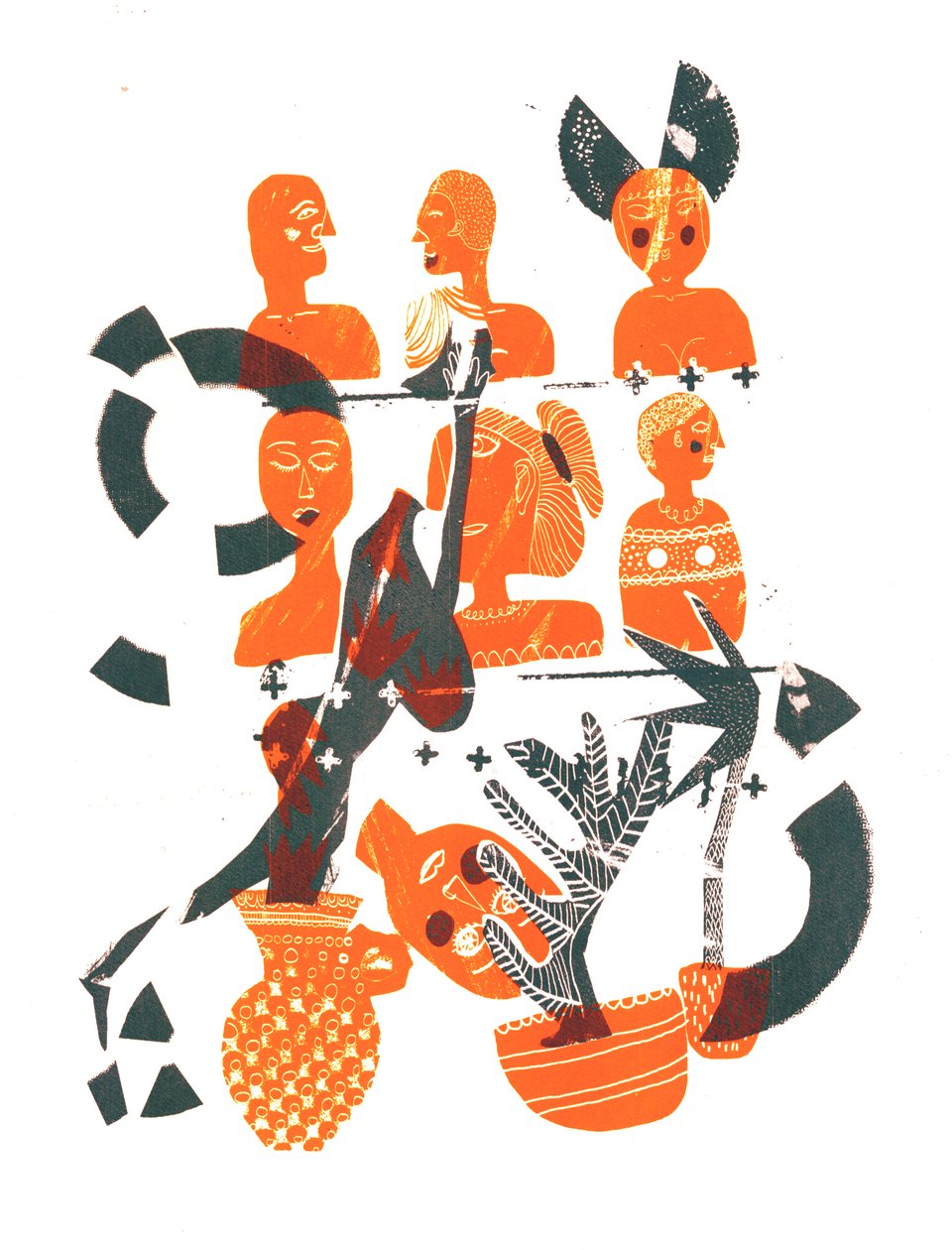 Face Off, 2015 (serigrafia) da Amy Louise Evans