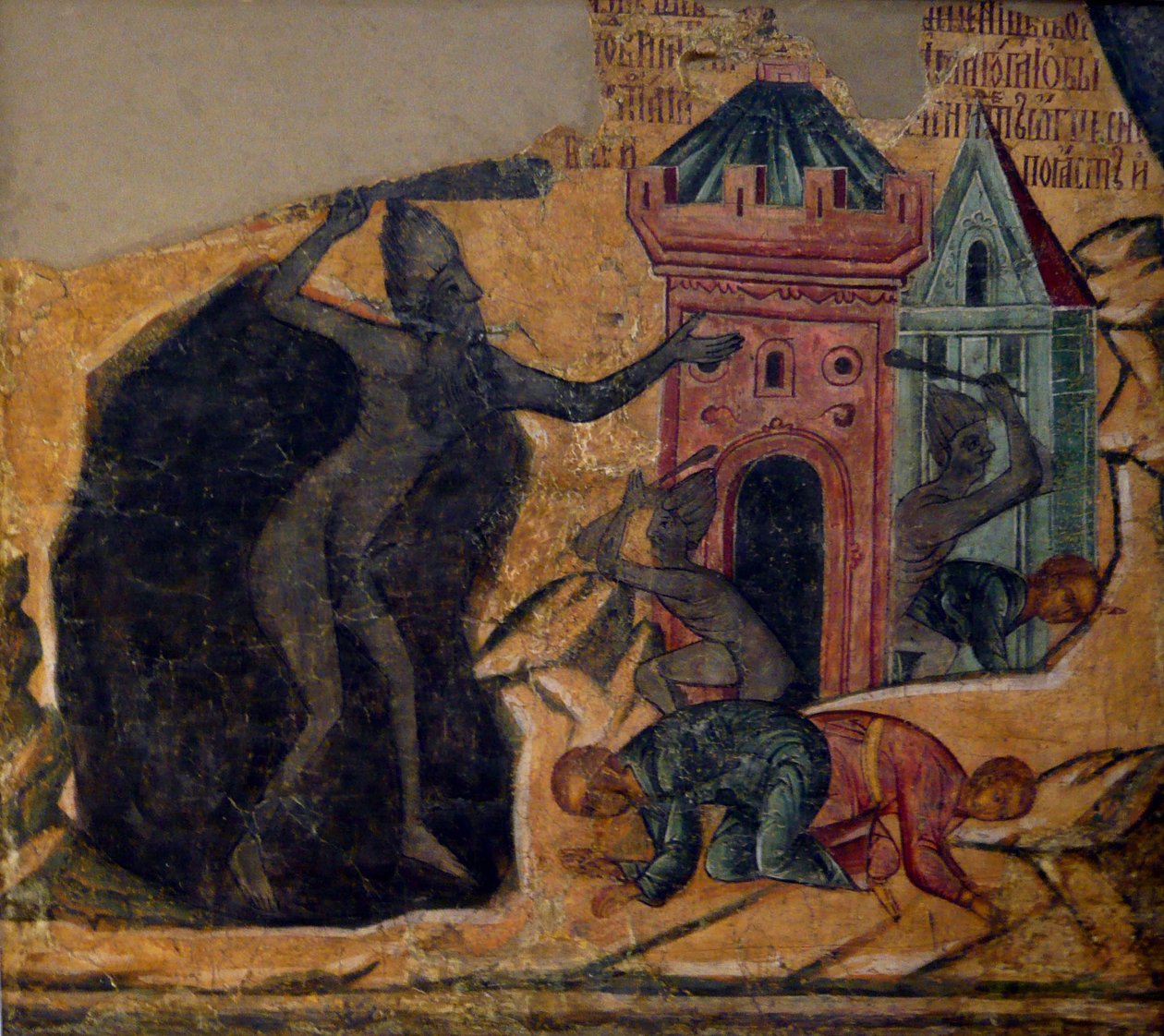 Il Giudizio Universale. Affresco del Convento di Novodevichy, 1654 da Ancient Russian frescos