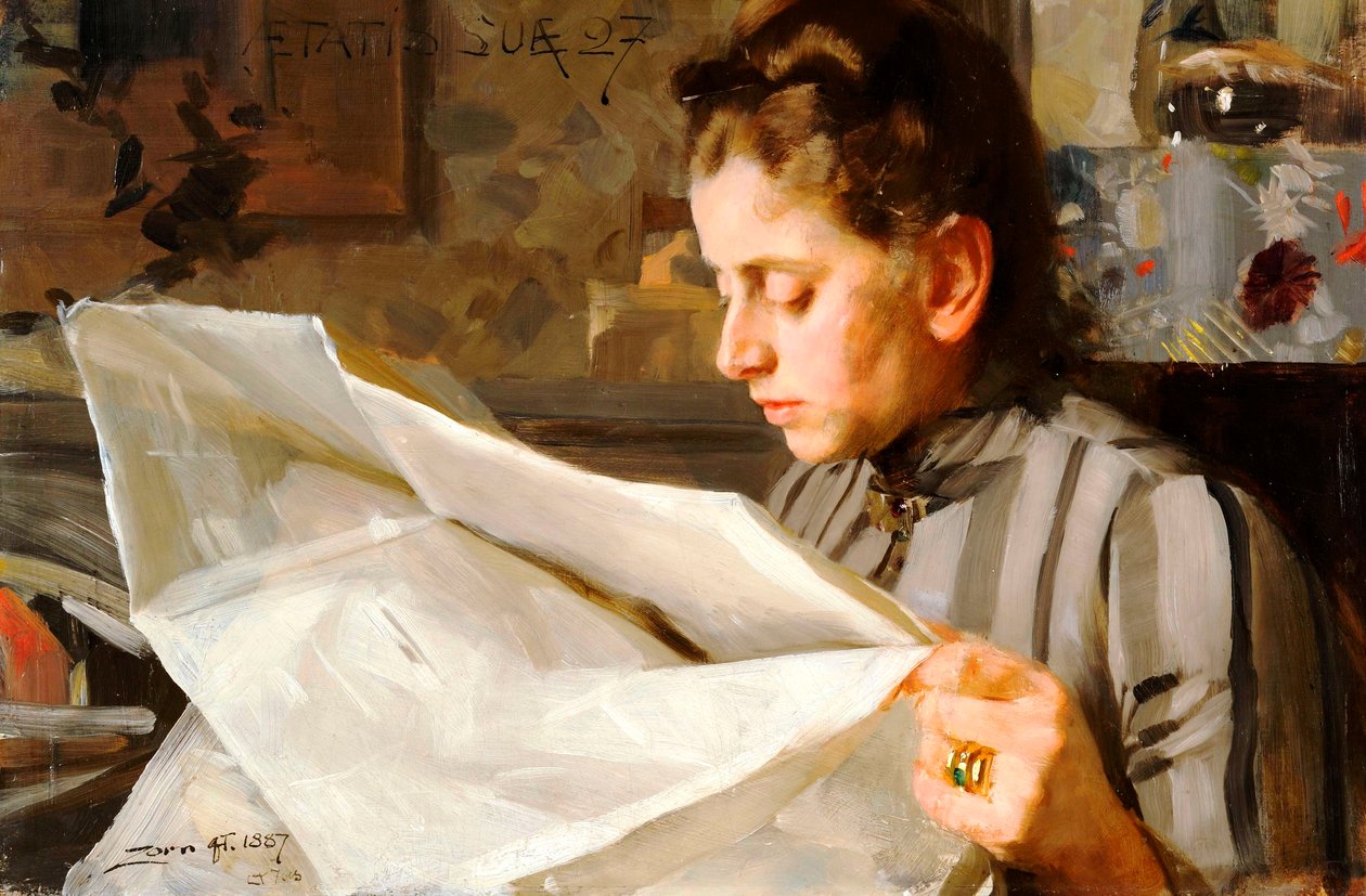 Emma Zorn, che legge da Anders Leonard Zorn