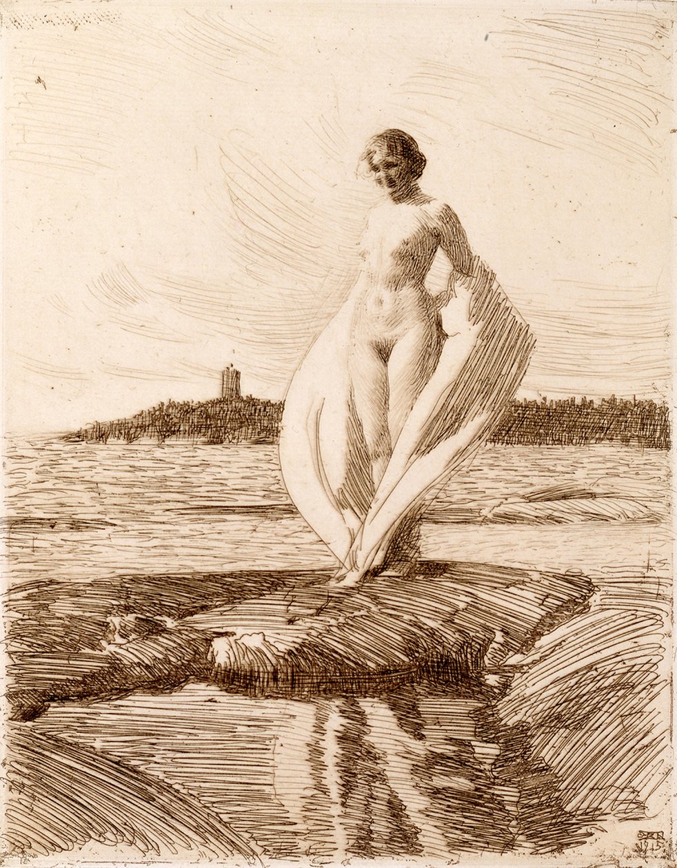 Donna con scialle da Anders Leonard Zorn