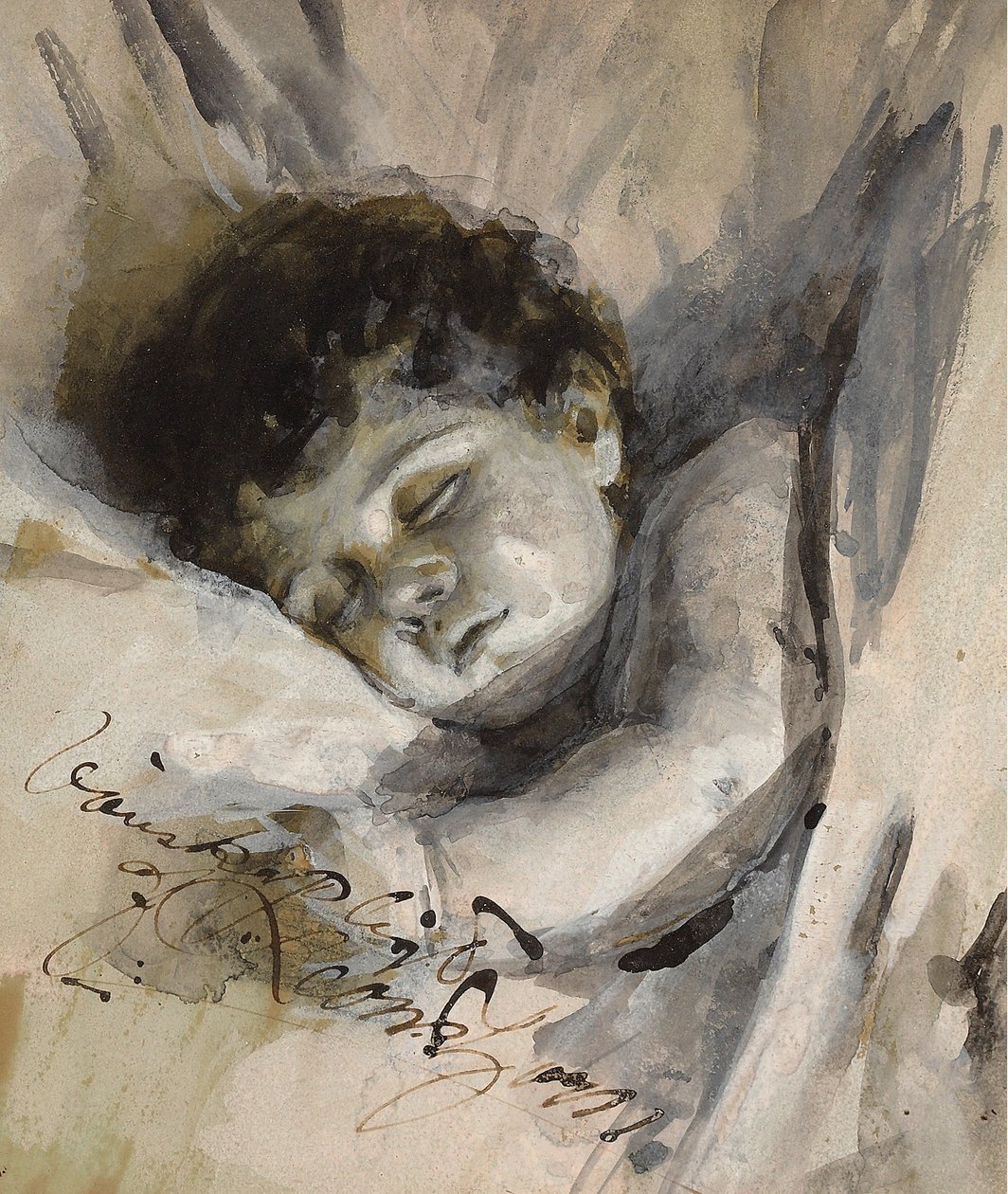 Bambino che dorme da Anders Leonard Zorn