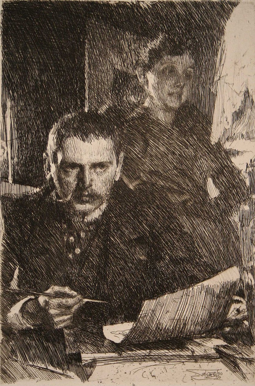 Zorn e sua moglie da Anders Leonard Zorn
