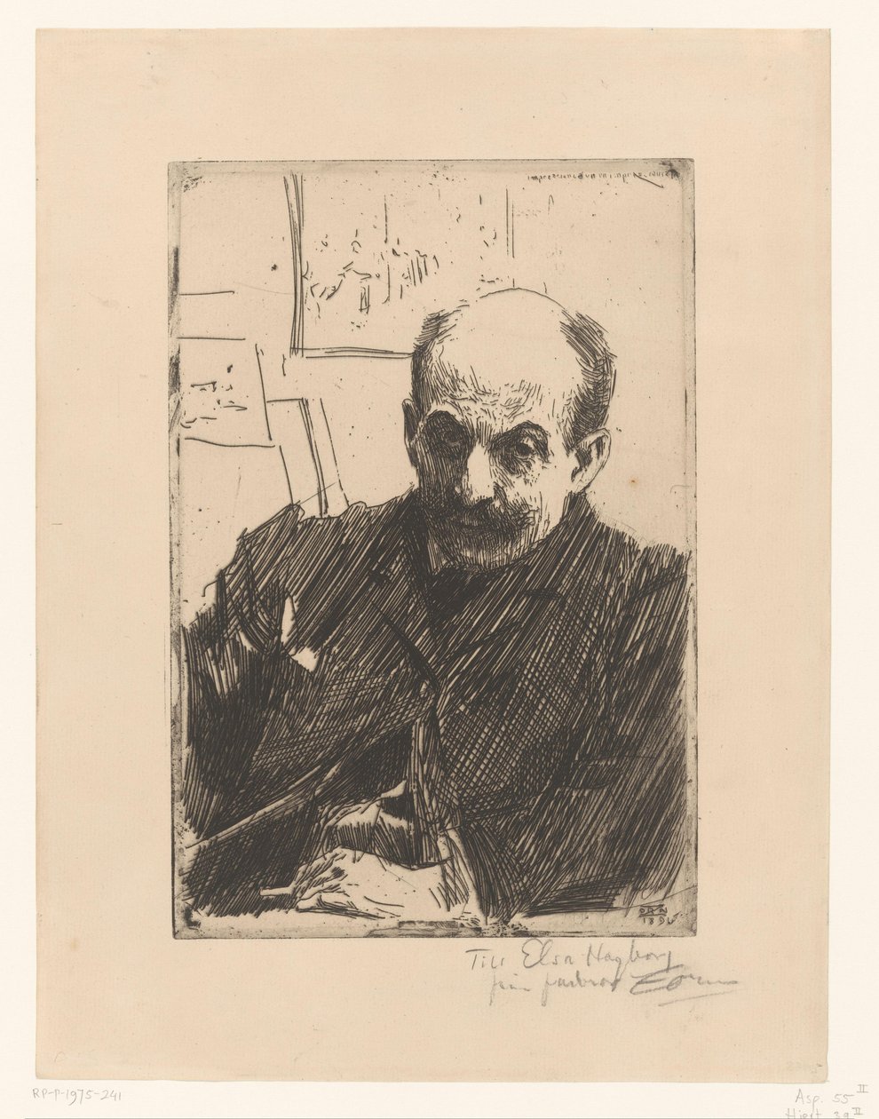 Ritratto di Max Liebermann da Anders Leonard Zorn (signed by artist)