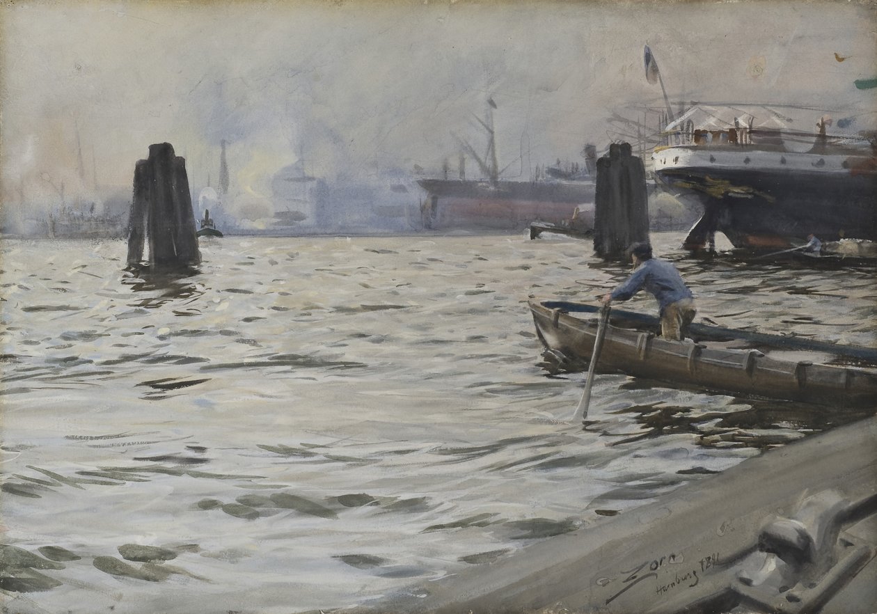 Porto di Amburgo, 1891 da Anders Leonard Zorn