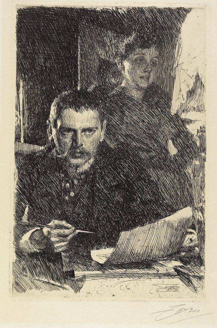 Zorn e sua moglie, 1890 da Anders Leonard Zorn