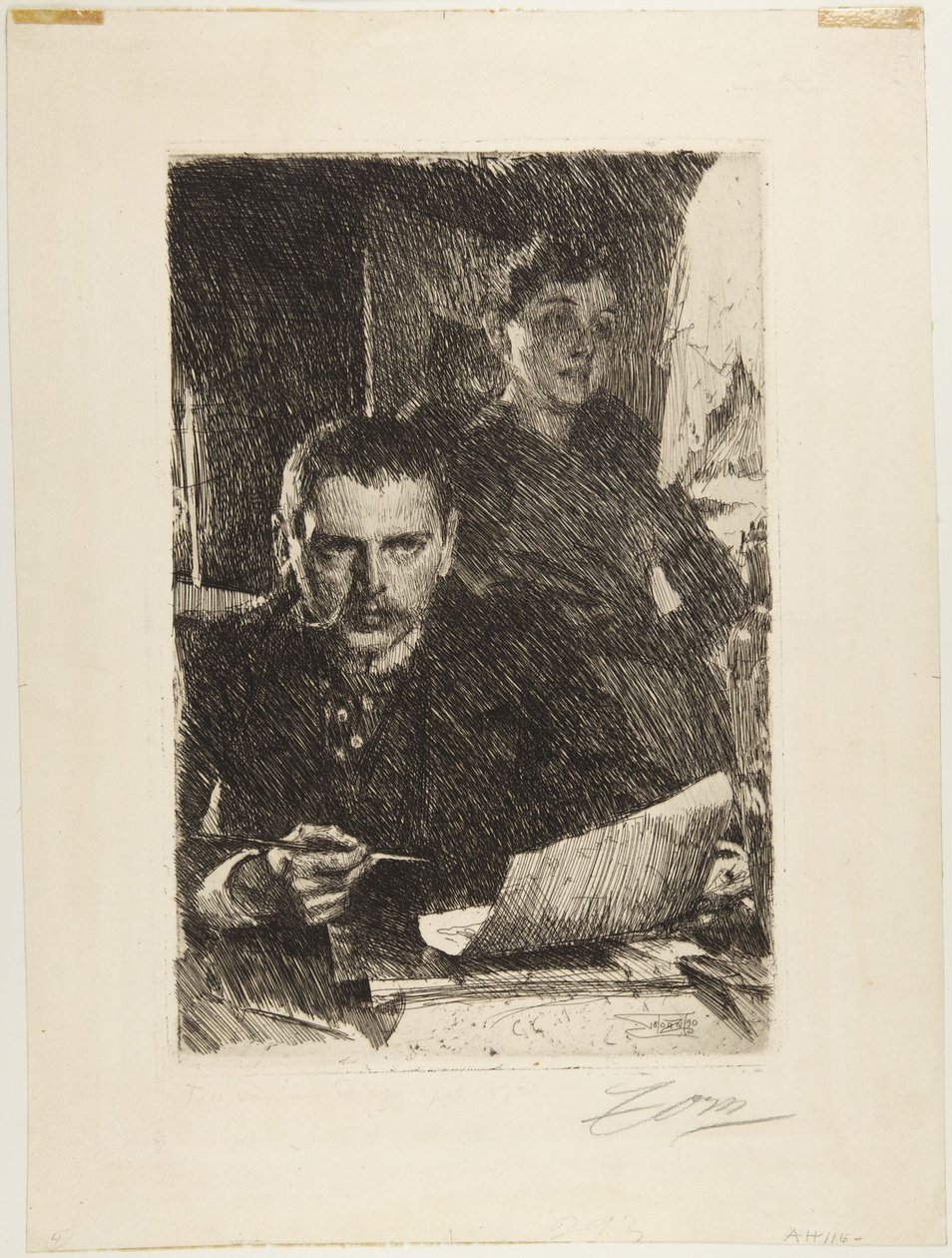 Zorn e sua moglie da Anders Leonard Zorn