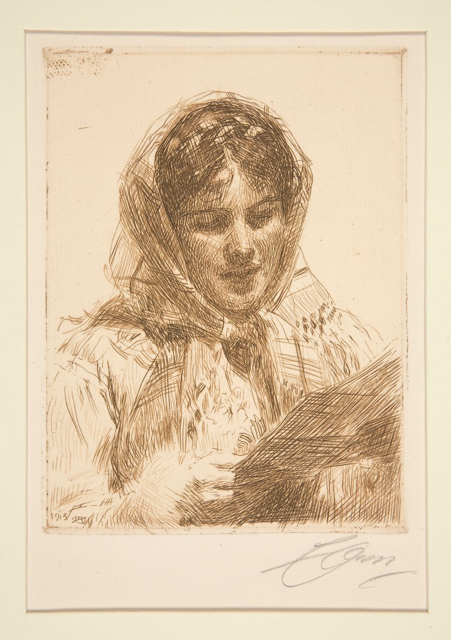 Una Lettera, 1913 da Anders Leonard Zorn