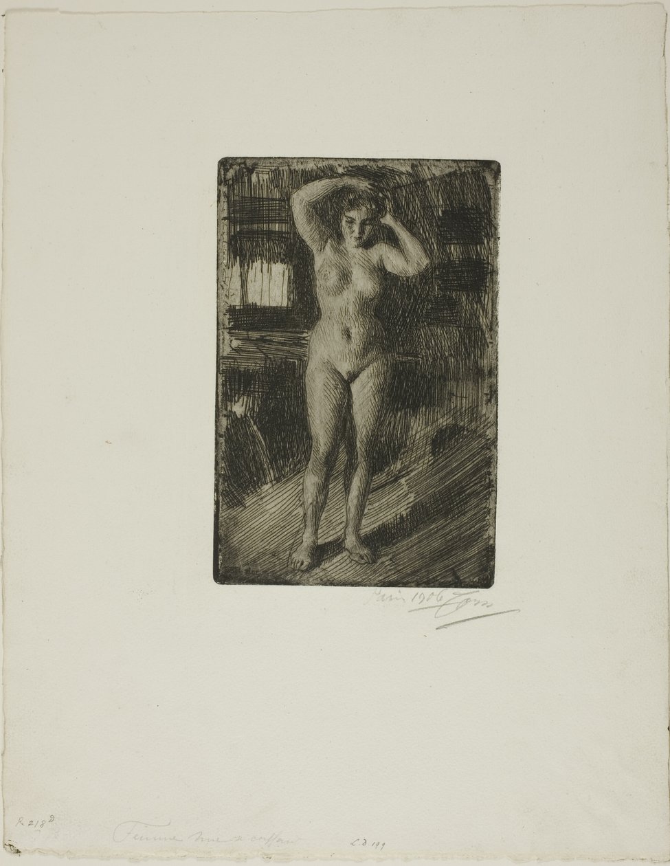 Anna che si pettina da Anders Leonard Zorn