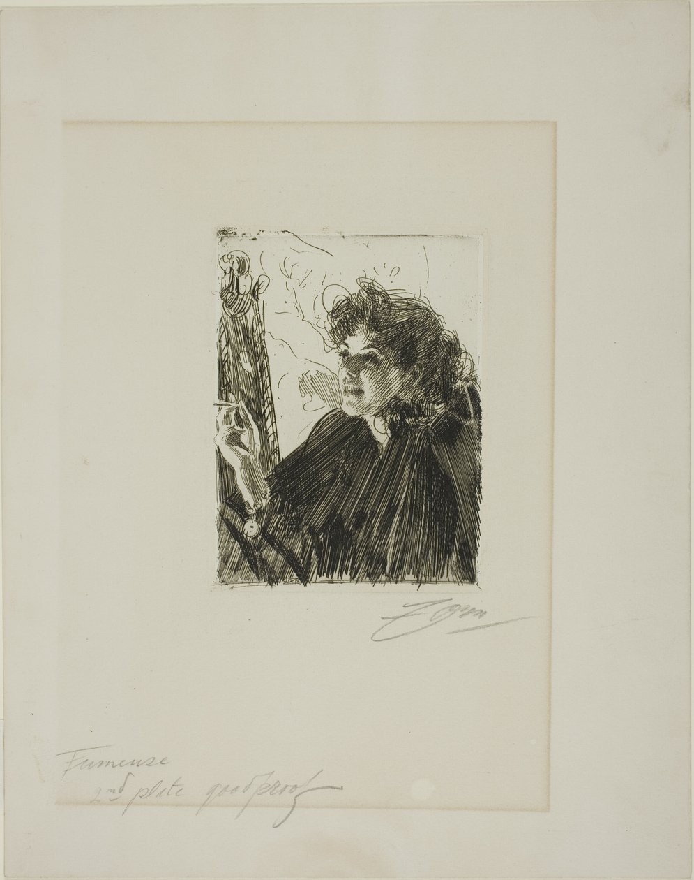 Ragazza con una sigaretta II da Anders Leonard Zorn