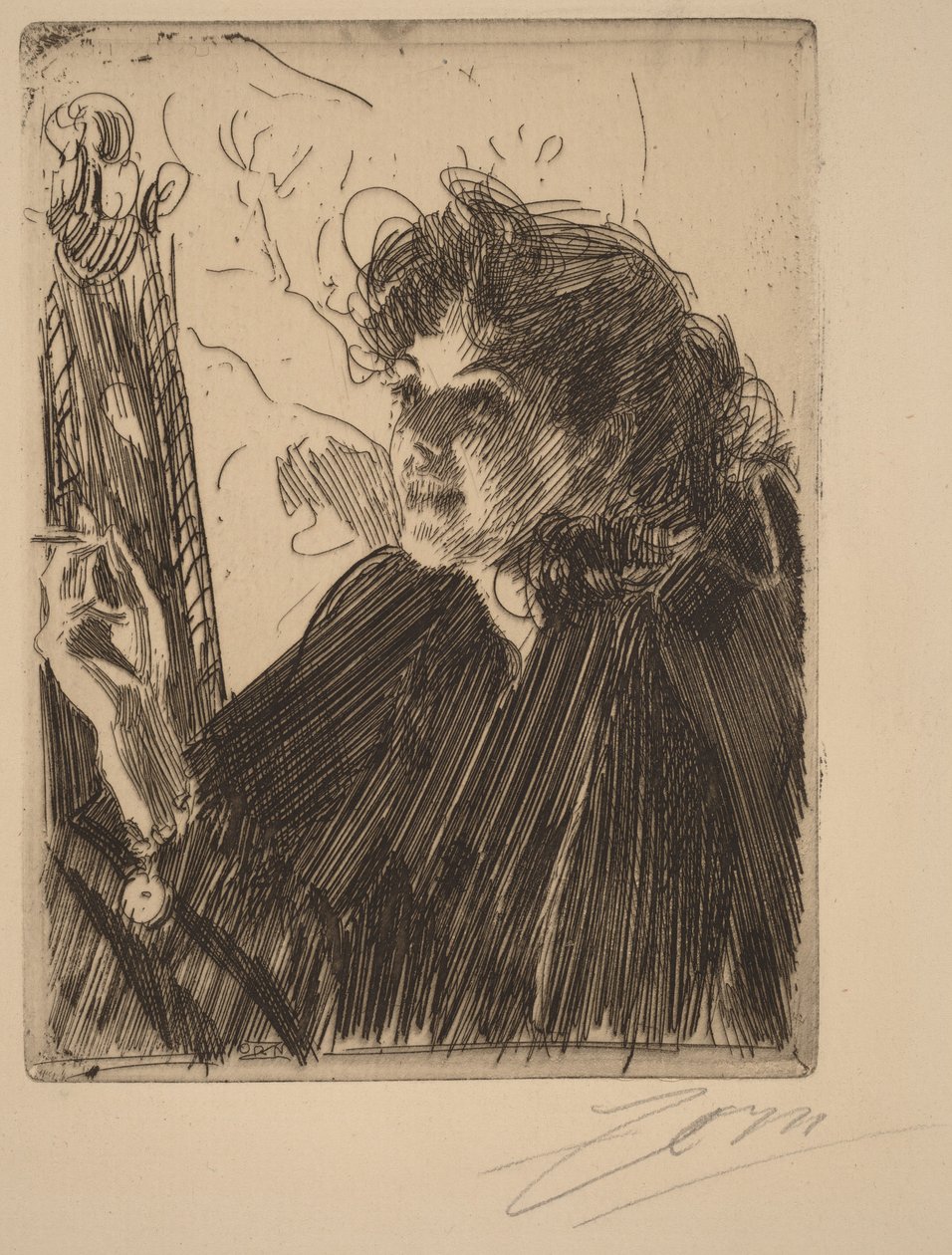 Ragazza con una sigaretta II da Anders Zorn