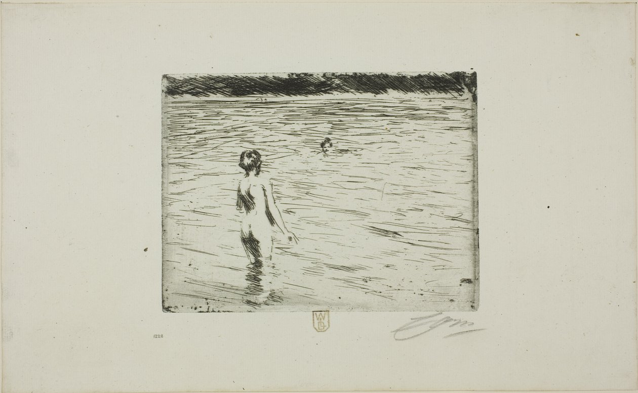 Madre che fa il bagno da Anders Leonard Zorn