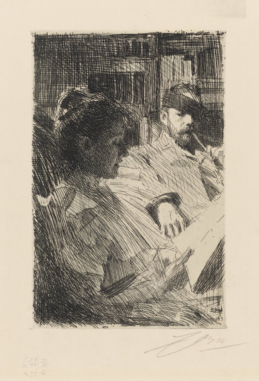 Lettura. Il signor e la signora Charles Deering da Anders Zorn