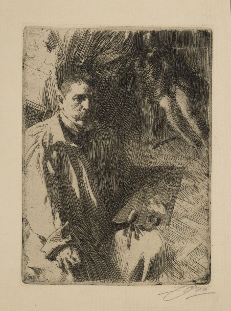 Autoritratto con modella II da Anders Zorn