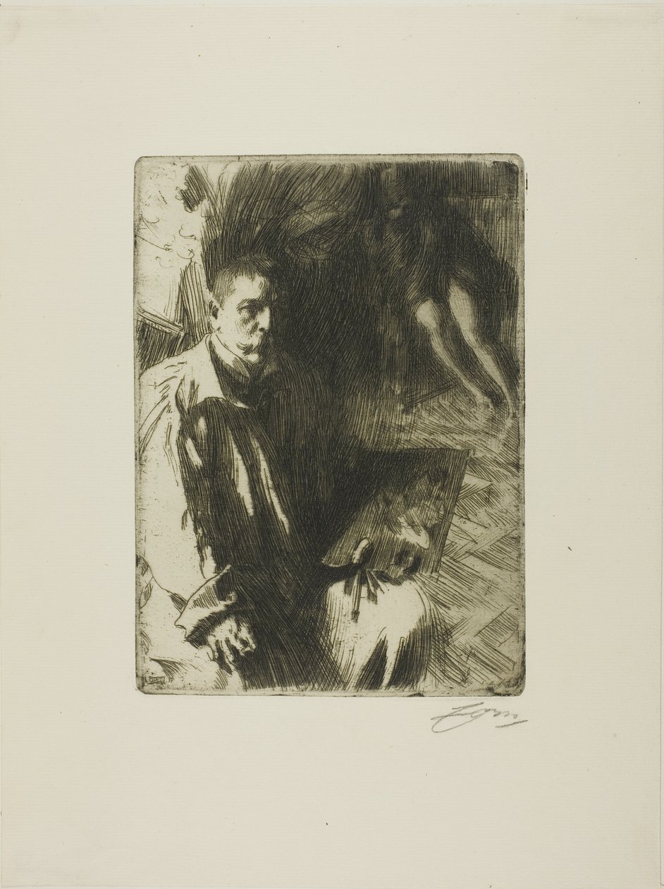 Autoritratto con modella II da Anders Leonard Zorn
