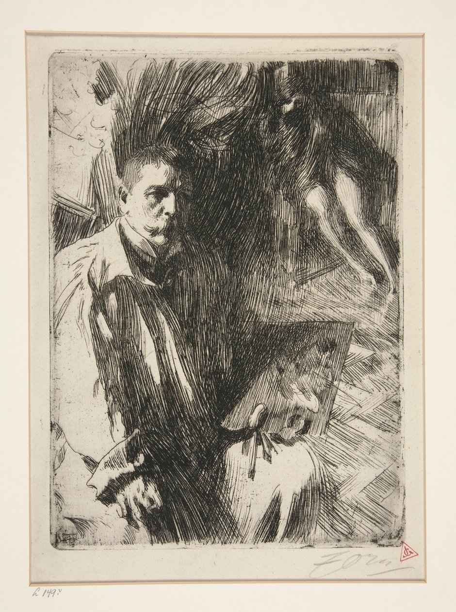 Autoritratto con modella II da Anders Leonard Zorn