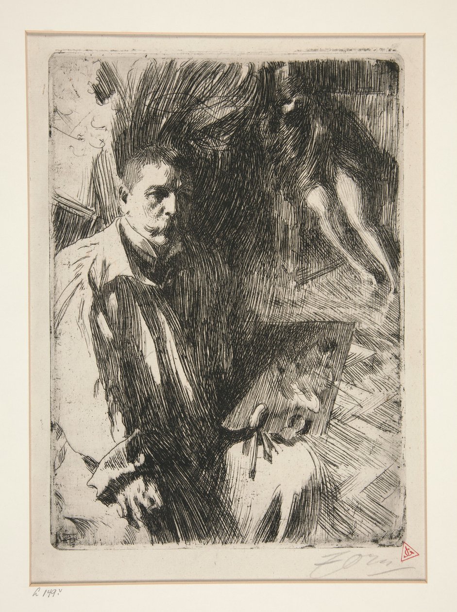 Autoritratto con modella II da Anders Zorn