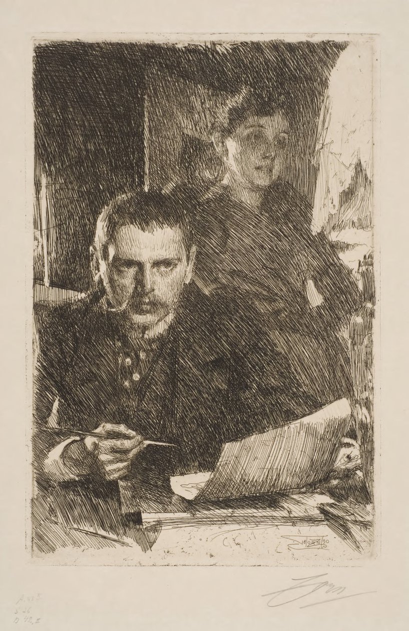 Autoritratto con la moglie Emma da Anders Zorn