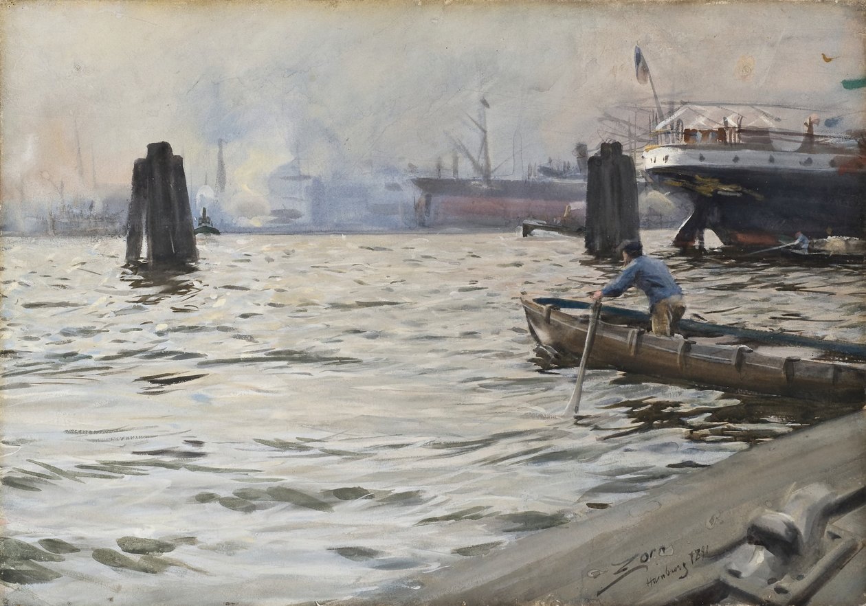 Il porto di Amburgo da Anders Zorn