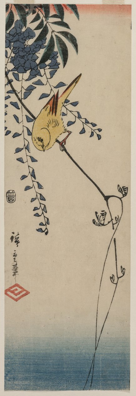 Canarino e glicine, metà 1840 da Ando Hiroshige